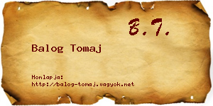 Balog Tomaj névjegykártya