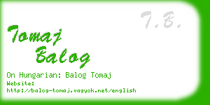 tomaj balog business card